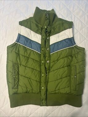 Roxy Women's Green Quilted Puffer Vest Womens S Small